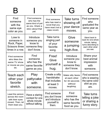 Interactive Human Bingo Card