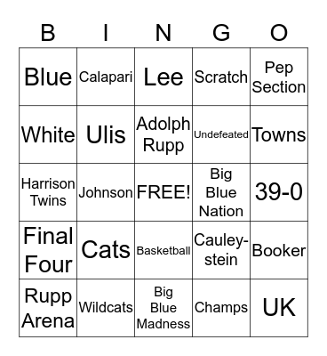 UK Bingo Card