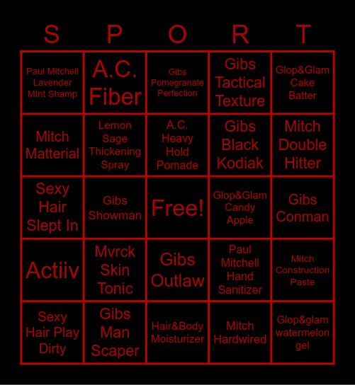 Retail Bingo Card