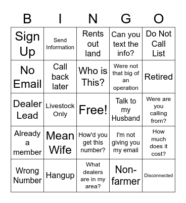 eComingo Bingo Card