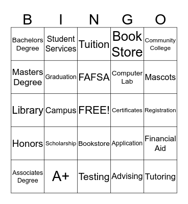Wilson Creek OTC Day Bingo Card