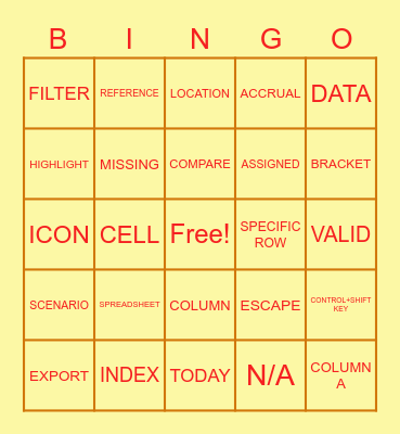 Jennifer Team Meeting Bingo Card