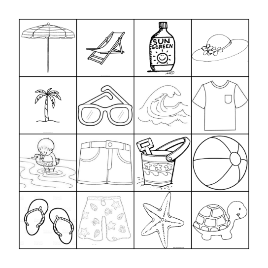 BEACH Bingo Card