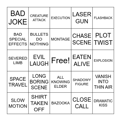 Virtual BingoFlix: Ouija Shark (2020, NR) Bingo Card