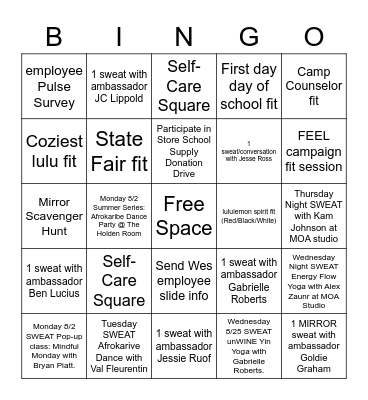 BACK TO SCHOOL BINGO Card