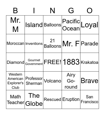 BALLOON BINGO Card