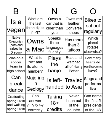 UNSTLIB Bingo Card
