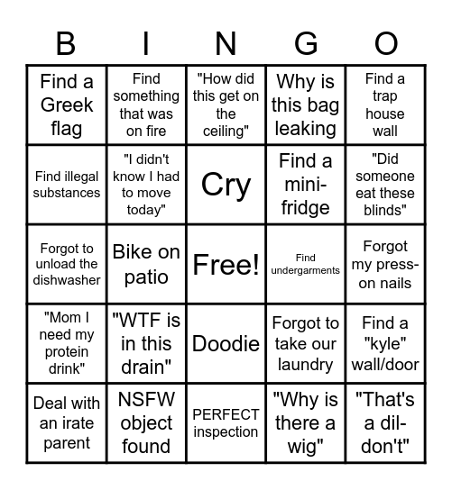 Cardinal Bingo Card
