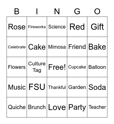 Birthday Bingo Card