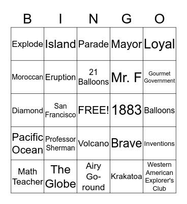 BALLOON BINGO Card