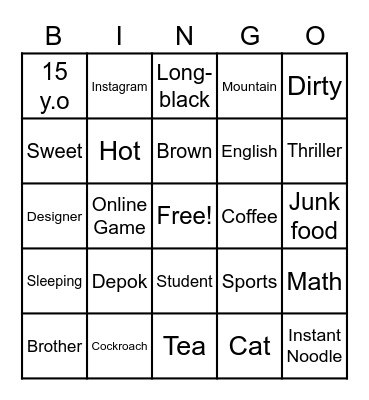 MATCH WITH YOUR FRIENDS Bingo Card