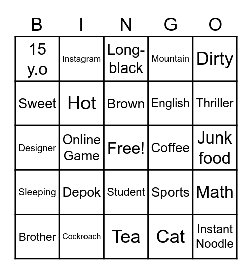 MATCH WITH YOUR FRIENDS Bingo Card