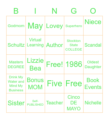 Bridal BINGO Card