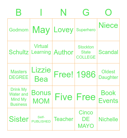 Bridal BINGO Card