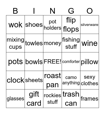 sammie Bingo Card
