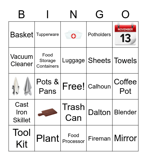 Megan's Bridal Shower Bingo Card