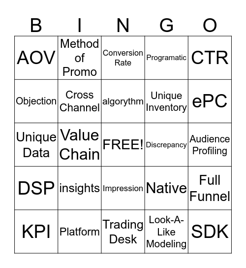 Buzzword Bingo Card