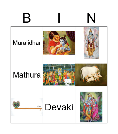 Shree Krishna Bingo ----2 Bingo Card