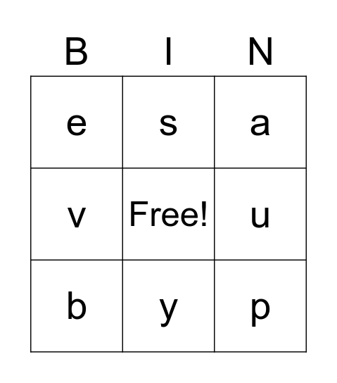 Alphabet Bingo Card