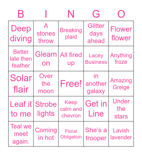 Fall Launch Bingo Card