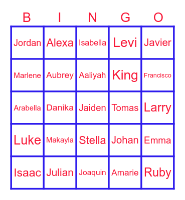 1-3 Friends Bingo Card
