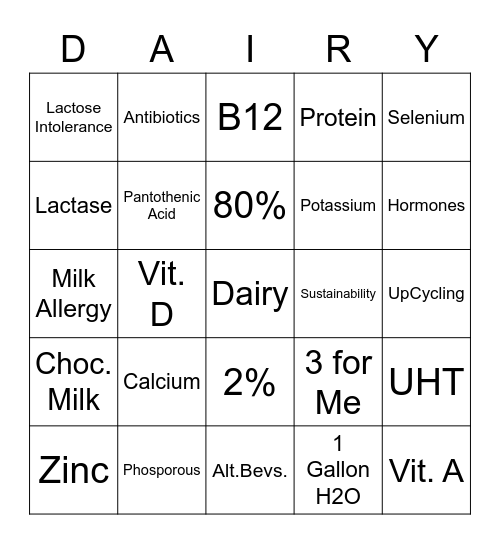 You're Going to Need Milk For That Bingo Card