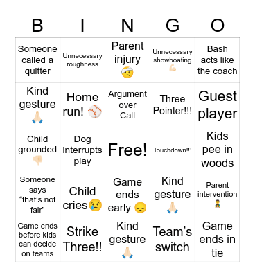 Sports Really Can Be Fun Bingo Card