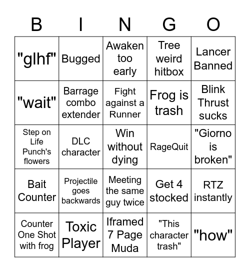 Giorno ABA Bingo Card