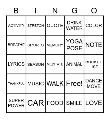 FUN BINGO Card