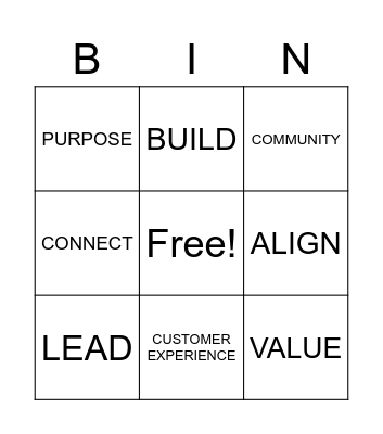 Mission Statement Bingo Card