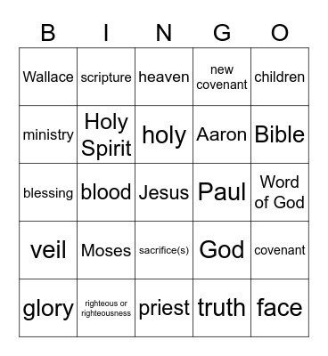 Aug. 1 Sermon Bingo Card