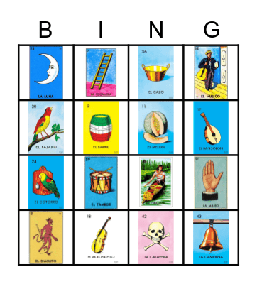 Loteria Bingo Card