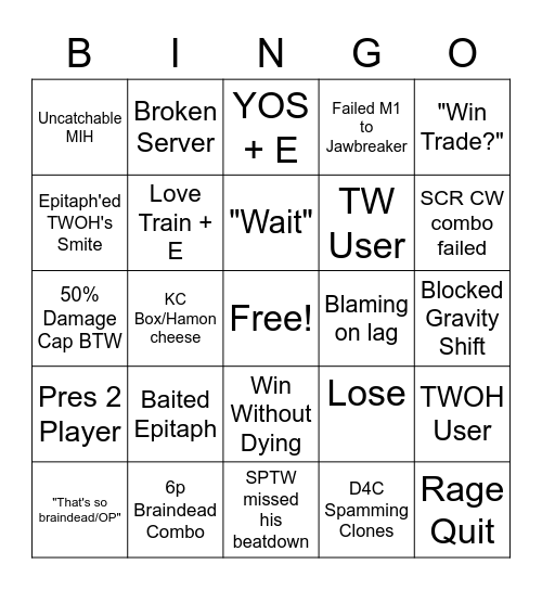 KCR BOX Bingo Card