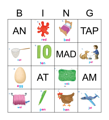 Oxford Unit 2 Bingo Card