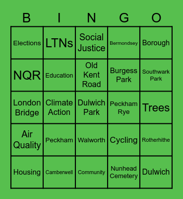 SGP Bingo Card