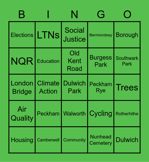 SGP Bingo Card