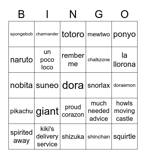 Toto Kuntoro Bingo Card