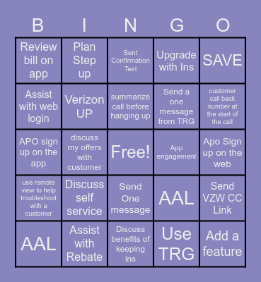 Sparks Sunday Bingo Card