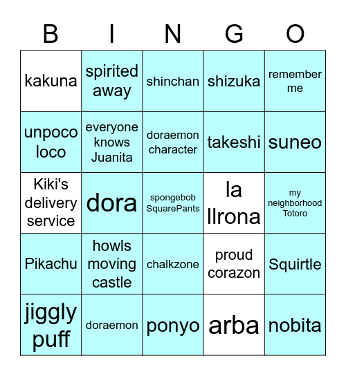 Bingonya aca Bingo Card