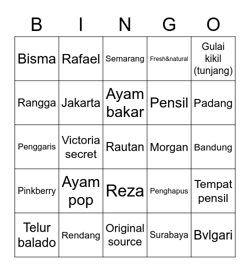 Bingo kingdom Bingo Card