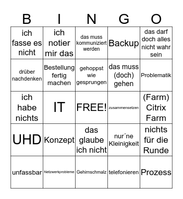 Bullshit Bingo Card