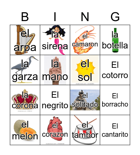 Loteria Mi Pueblito Bingo Card