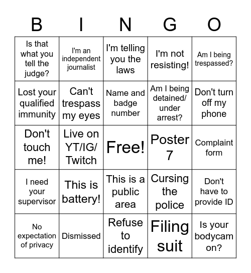 Frauditor Bingo Card