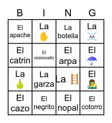 Lotería Mexicana Bingo Card
