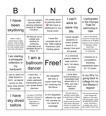 Guess Who? Bingo Card