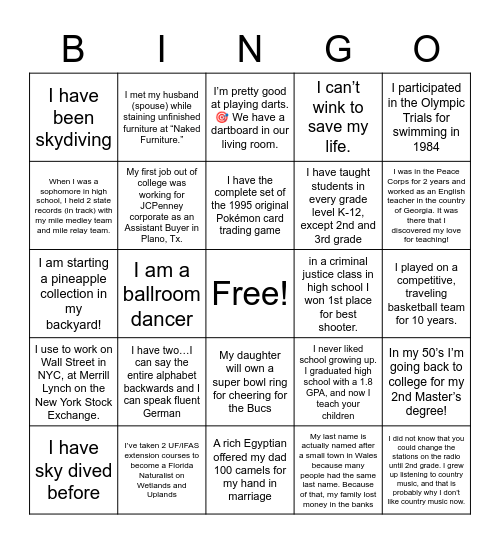 Guess Who? Bingo Card