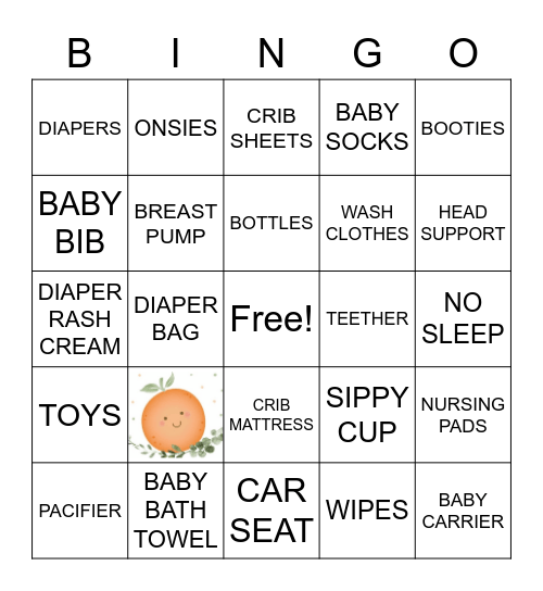 BABY BINGO Card