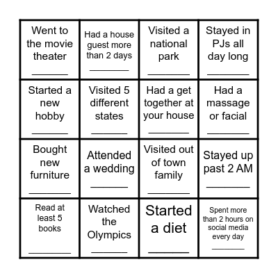 Teacher Summer Vacation Bingo Card