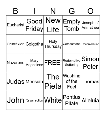 Easter Bingo Card