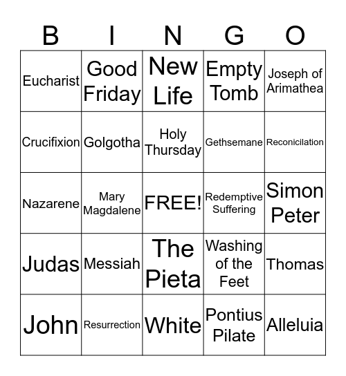 Easter Bingo Card